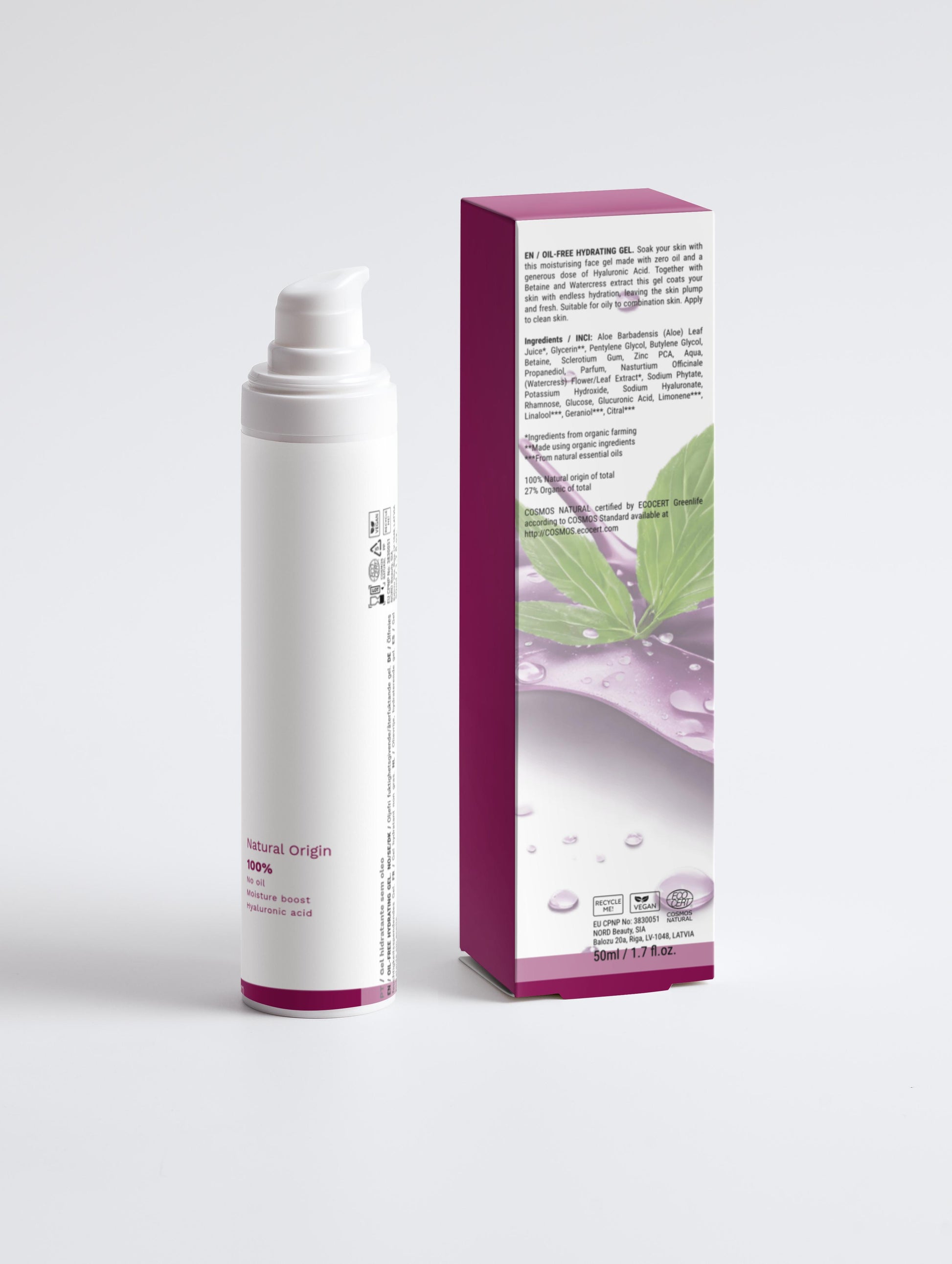 Gel hidratante sem óleo | 50 ml | Unnamed Cosmetics - Unnamed Cosmetics